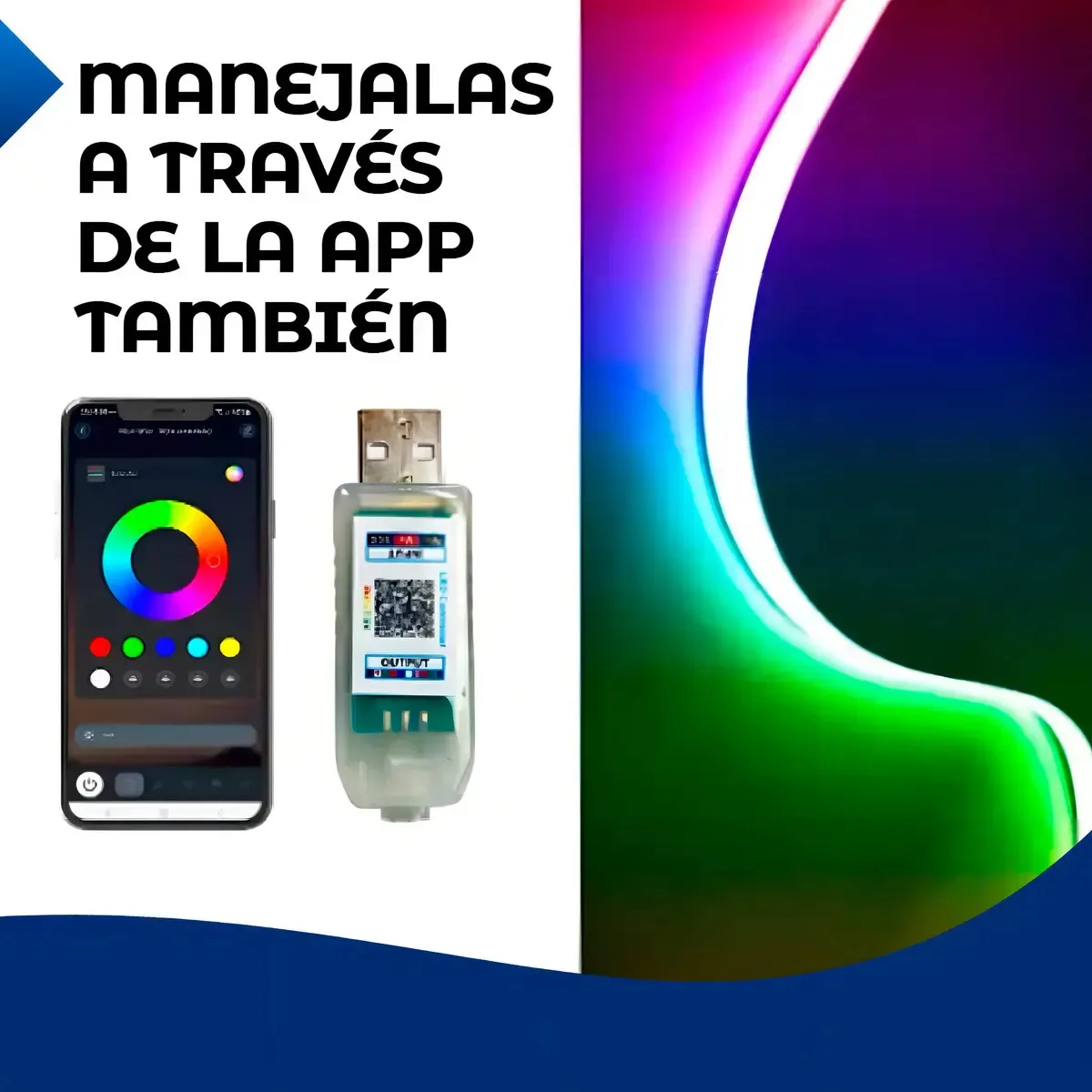 Tira Led Neon Rgb Usb App Control Remoto Usb 5 Metros