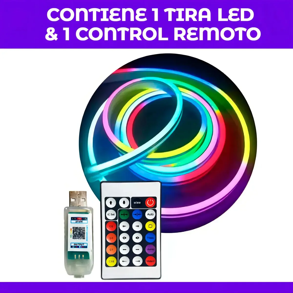 Tira Led Neon Rgb Usb App Control Remoto Usb 5 Metros
