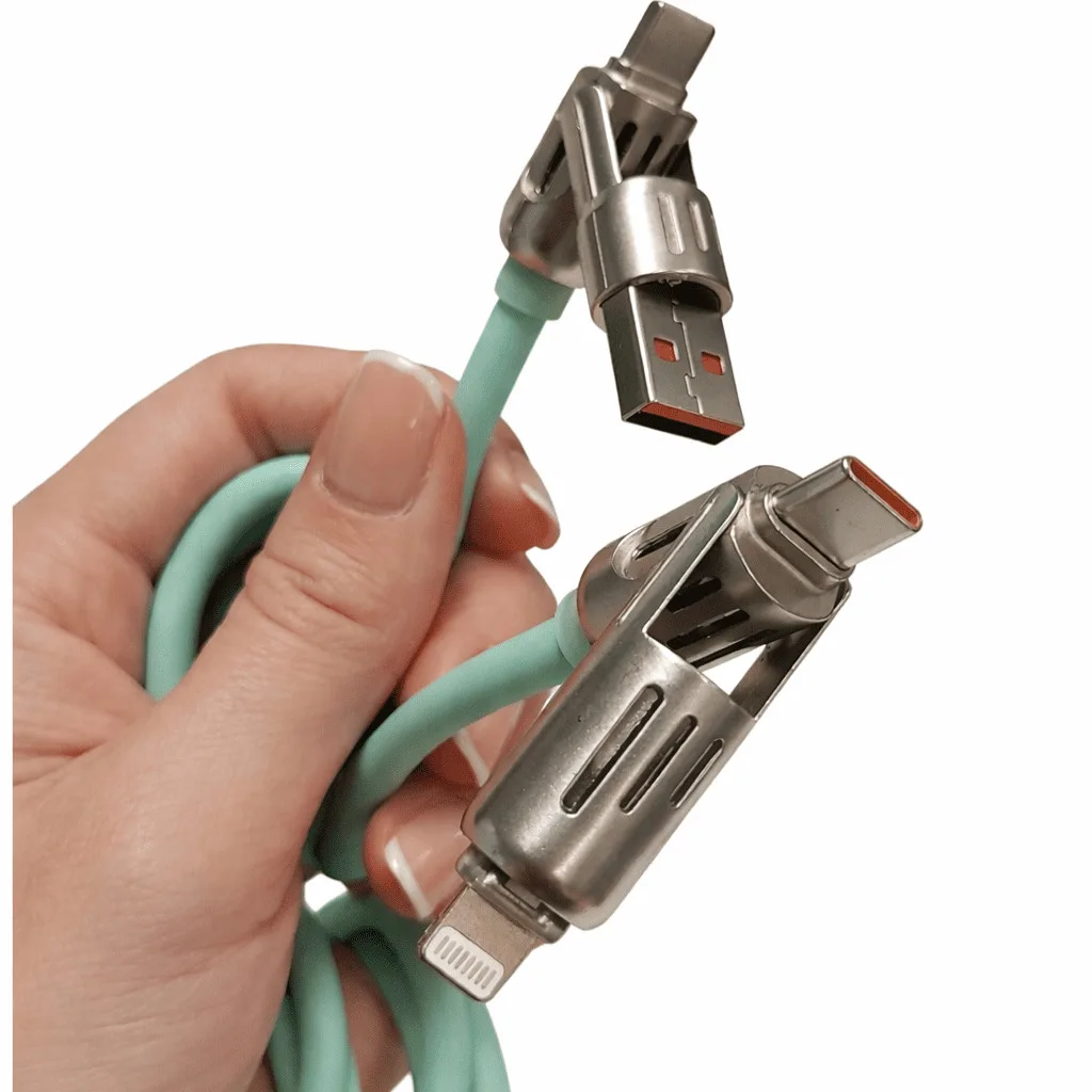 Cable Usb C 4 En 1 6a De Carga Super Rápida 1Mt Grueso
