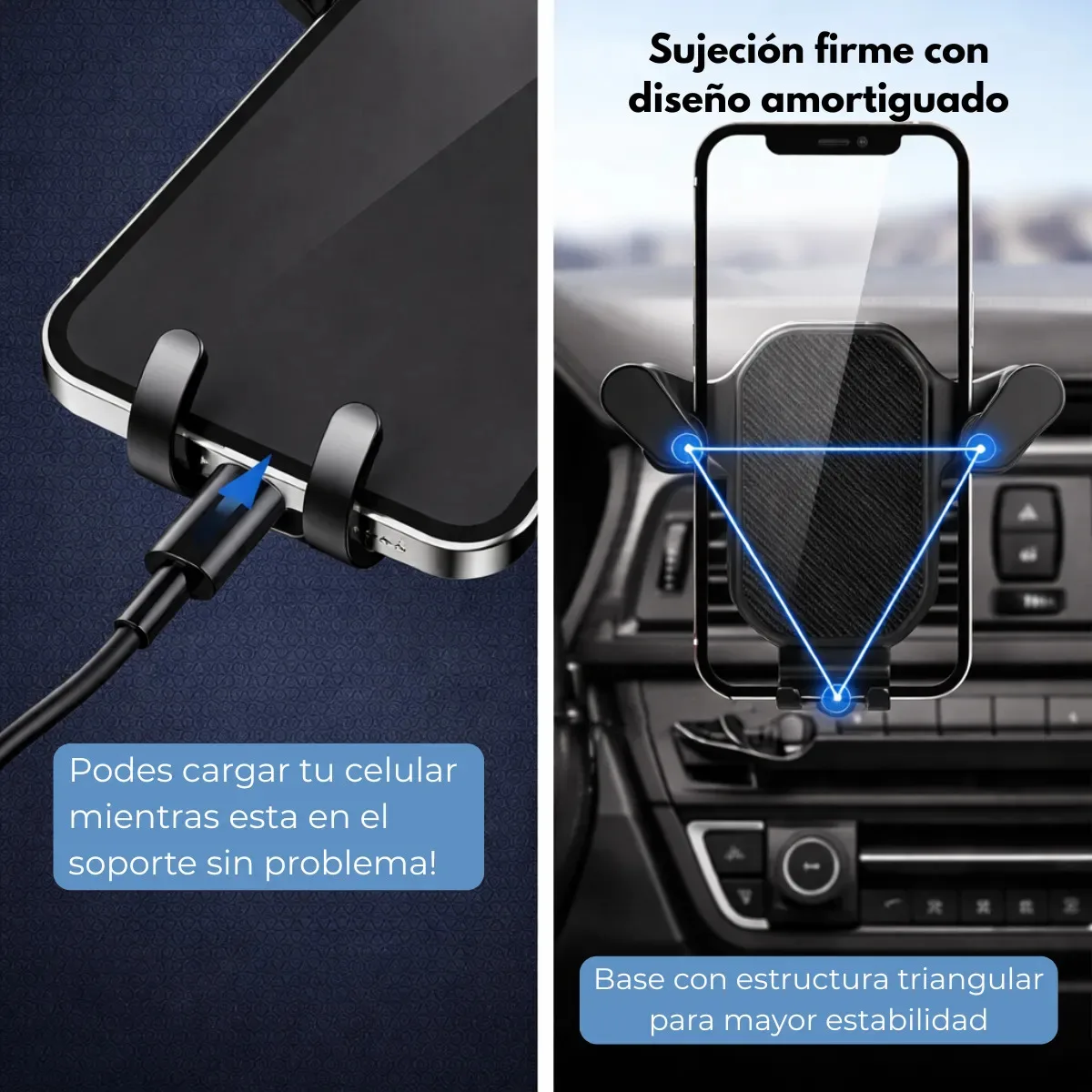 Soporte Celular Para Auto Rejilla De Ventilacion Ajustable