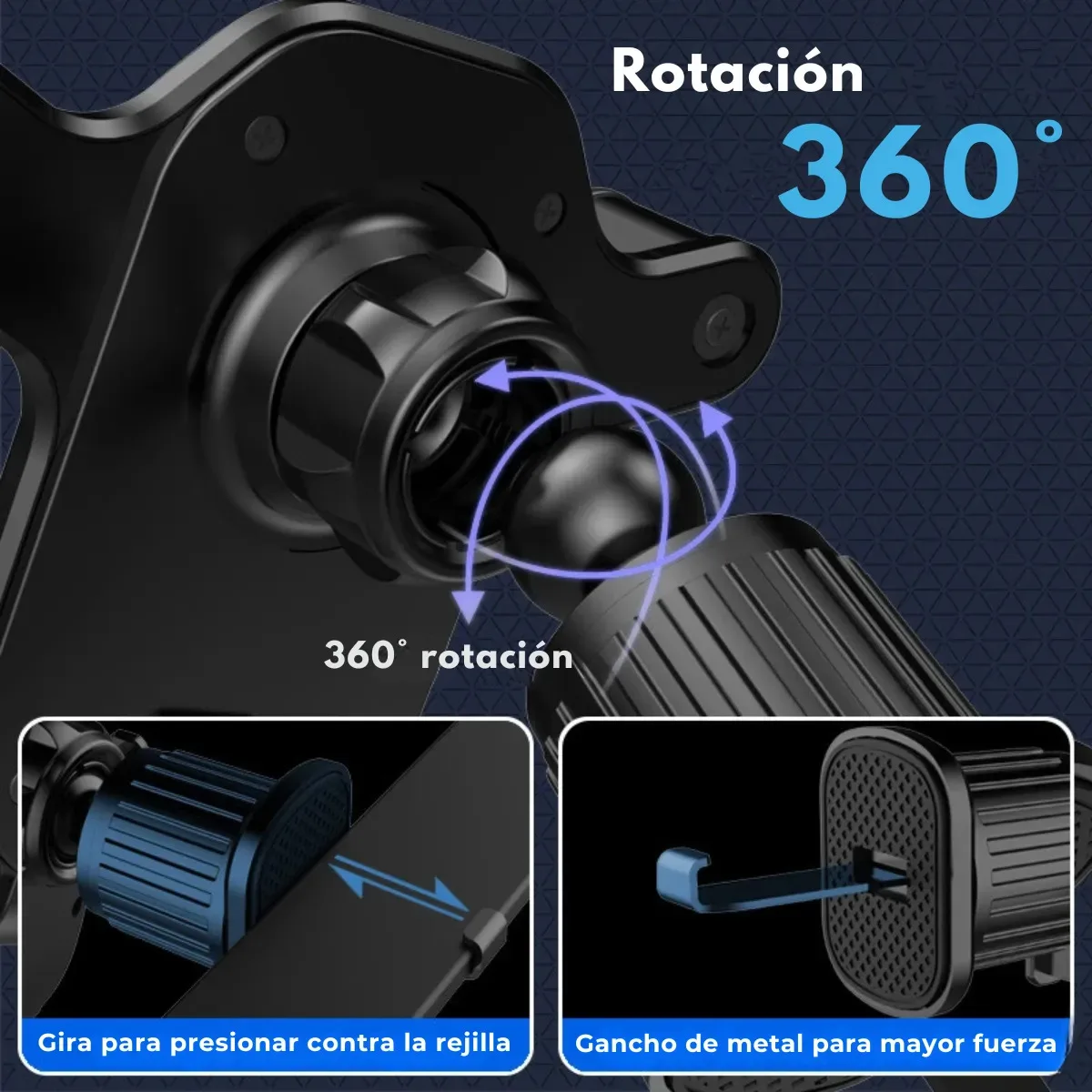 Soporte Celular Para Auto Rejilla De Ventilacion Ajustable