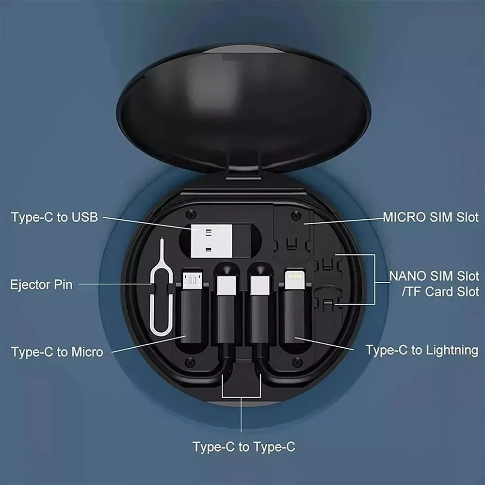 Set De Carga Y Datos De Viaje Carga Rápida 60w Adaptadores