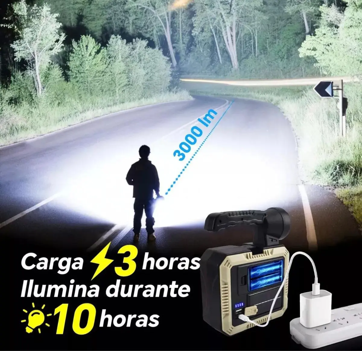 Linterna Frontal LED Solar Recargable Set Herramientas Emergencia Camping