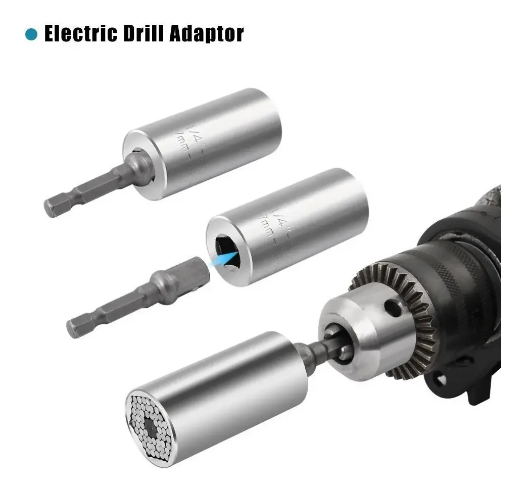 Llave Tubo Universal De 7 A 19 Mm Con Adaptador 3/8