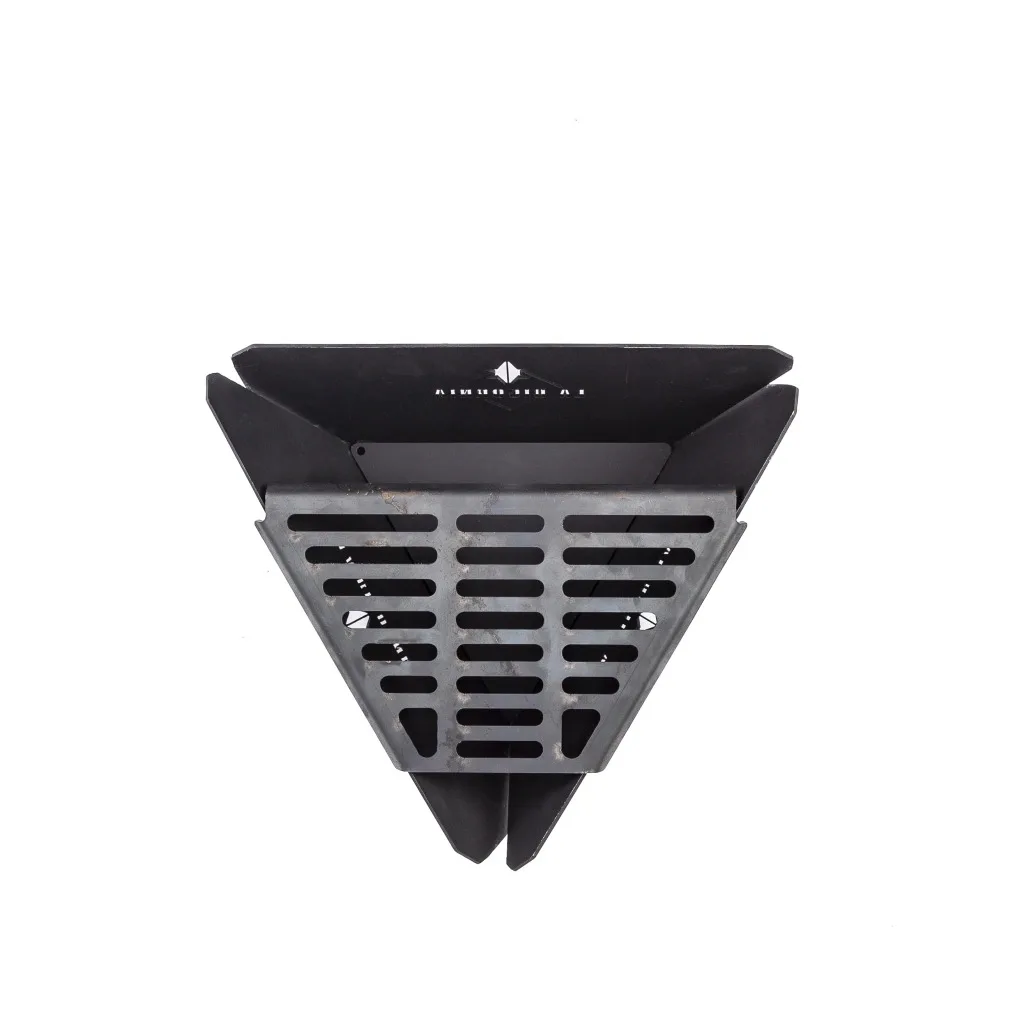 Fogonero Asador Parrilla Portatil Glamping Camping 30x30x16 Color Negro