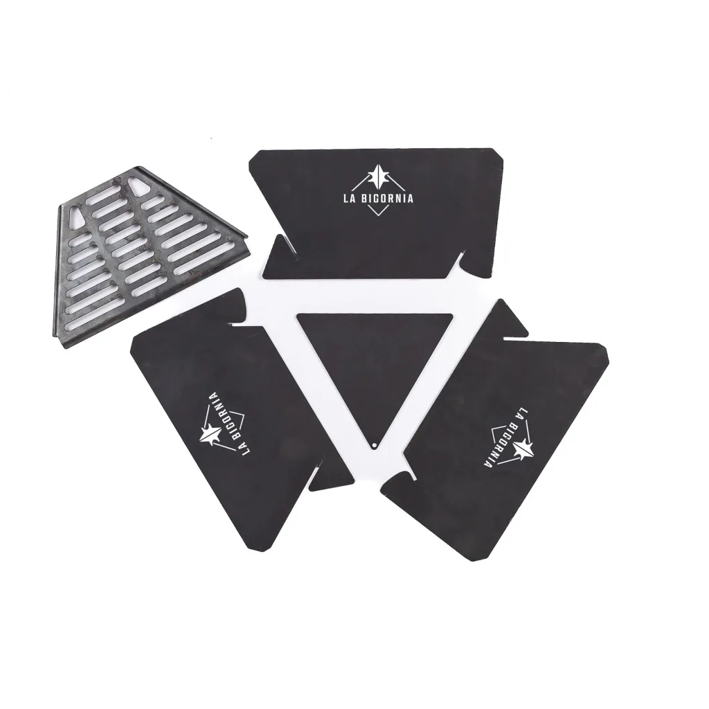 Fogonero Asador Parrilla Portatil Glamping Camping 30x30x16 Color Negro