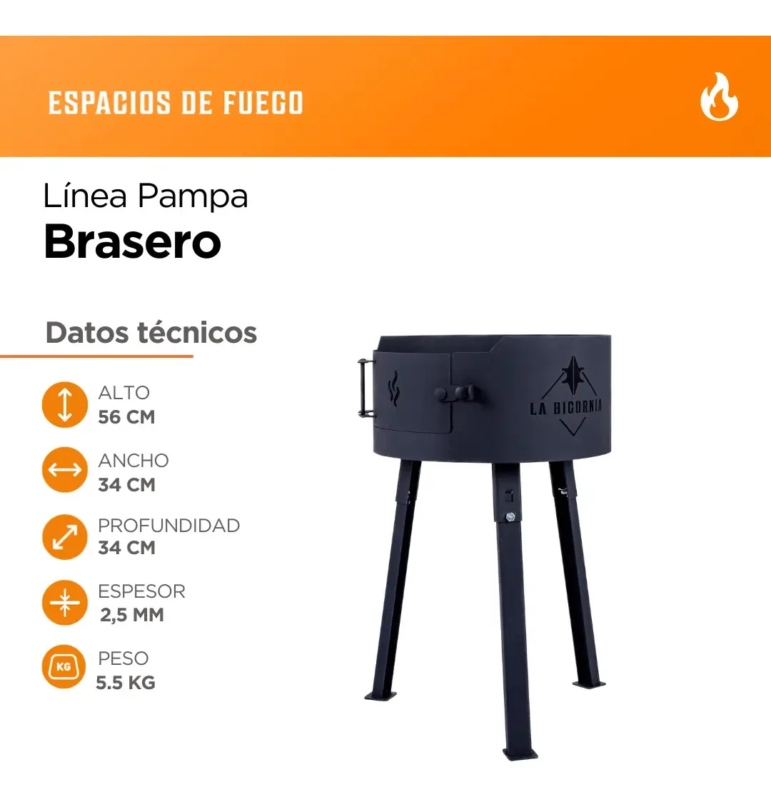 Fogonero Brasero Desmontable Camping Glamping La Bigornia