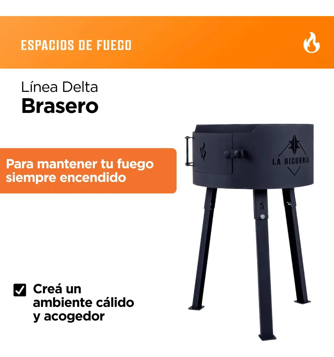 Fogonero Brasero Desmontable Camping Glamping La Bigornia