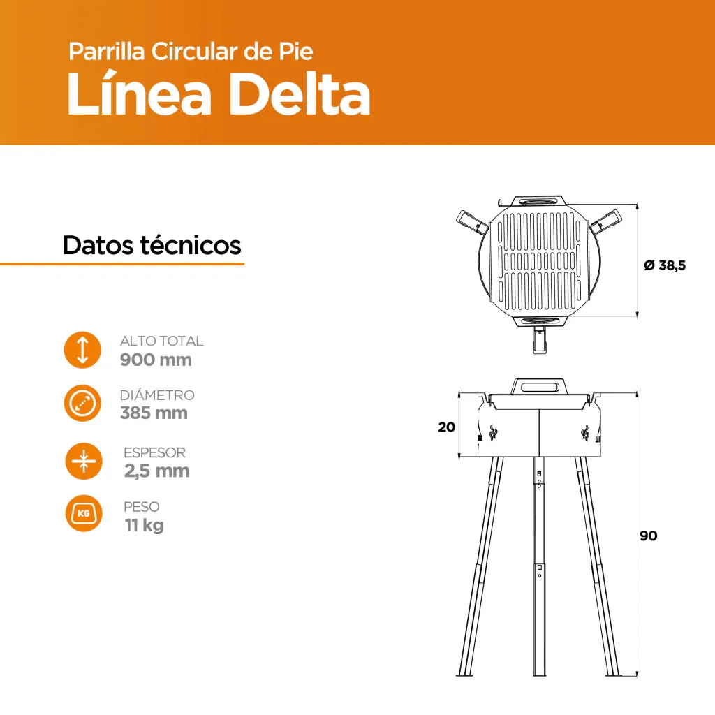 Fogonero Brasero Desmontable 90cm Camping Glamping La Bigornia