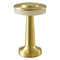Velador Lámpara Led Usb Recargable Diseño Touch Estructura Dorado