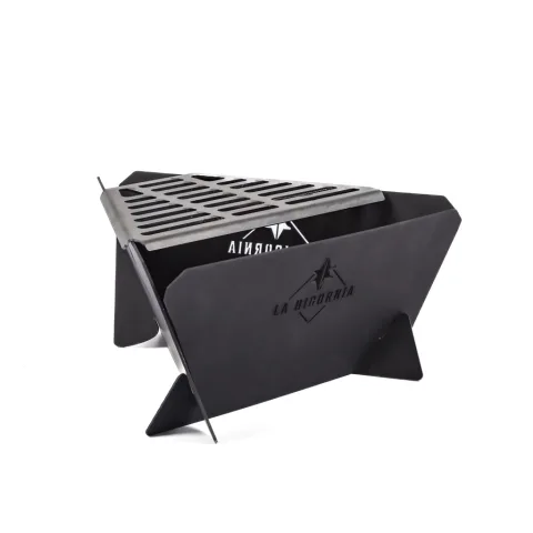 Fogonero Asador Parrilla Portatil Glamping Camping 30x30x16 Color Negro